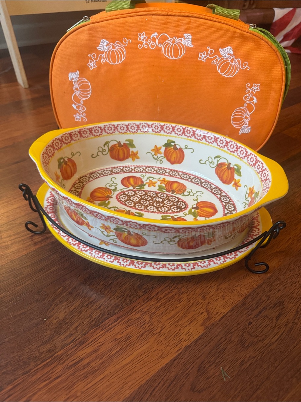 Temp-Tations Harvest Pumpkin 5 pc  Casserole Set